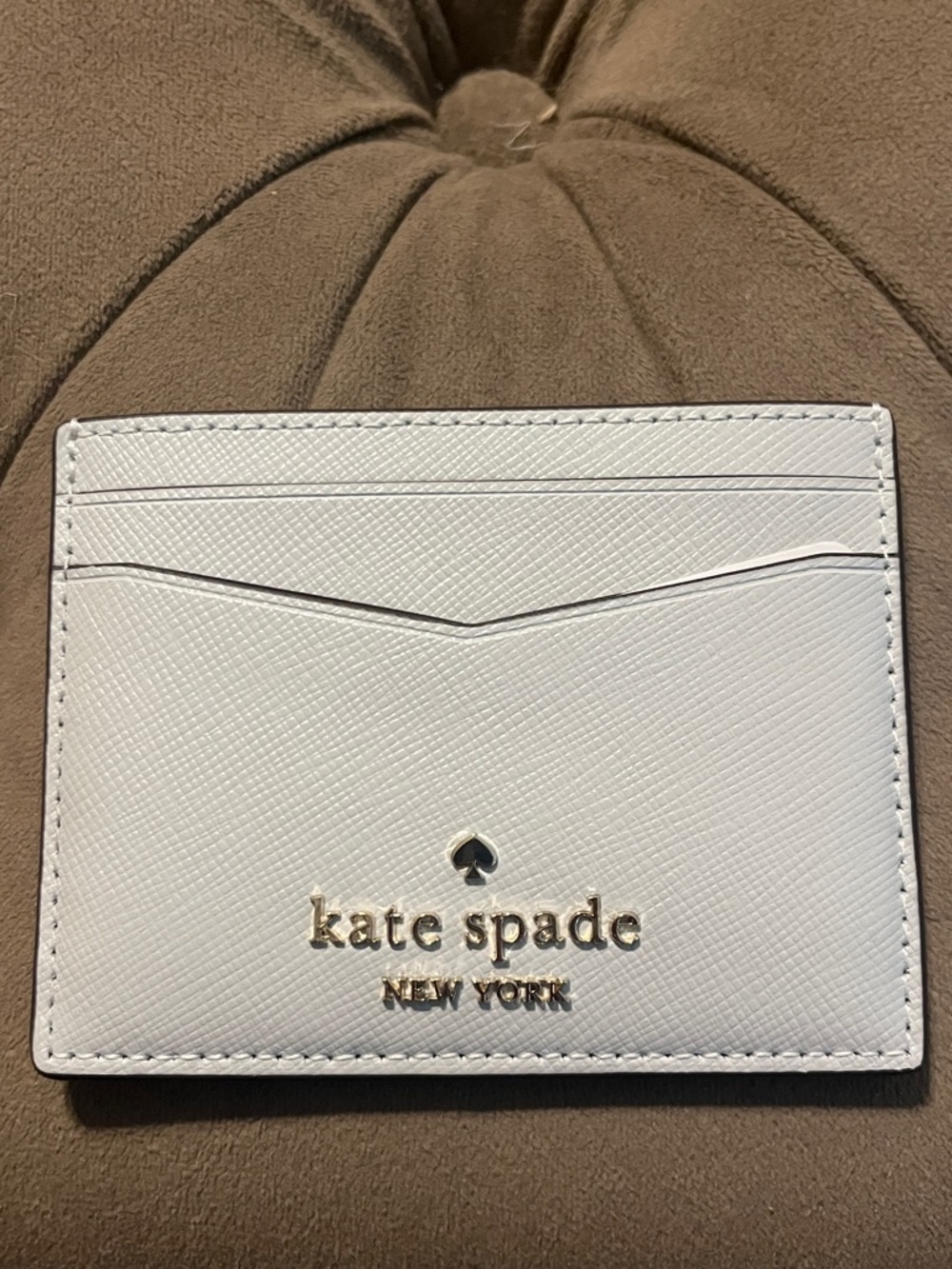 NWOT Kate Spade New York Staci Sm Slim Card Holder saffiano leather Oyster